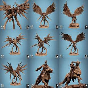 【天使】青铜龙 神圣战士 剑齿兽骑兵 龙与地下城 DND战棋模型