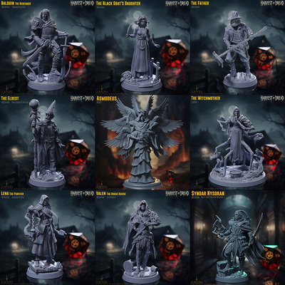 【恐惧农场】NPC 人类 半兽 睡魔 巫婆 英雄 DND桌游跑团战棋模型