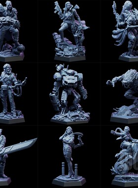 【流放者战争】巨剑 人类 黑客 猎手枪械科技DND桌游跑团战棋模型