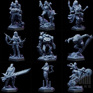 【流放者战争】巨剑 人类 黑客 猎手枪械科技DND桌游跑团战棋模型