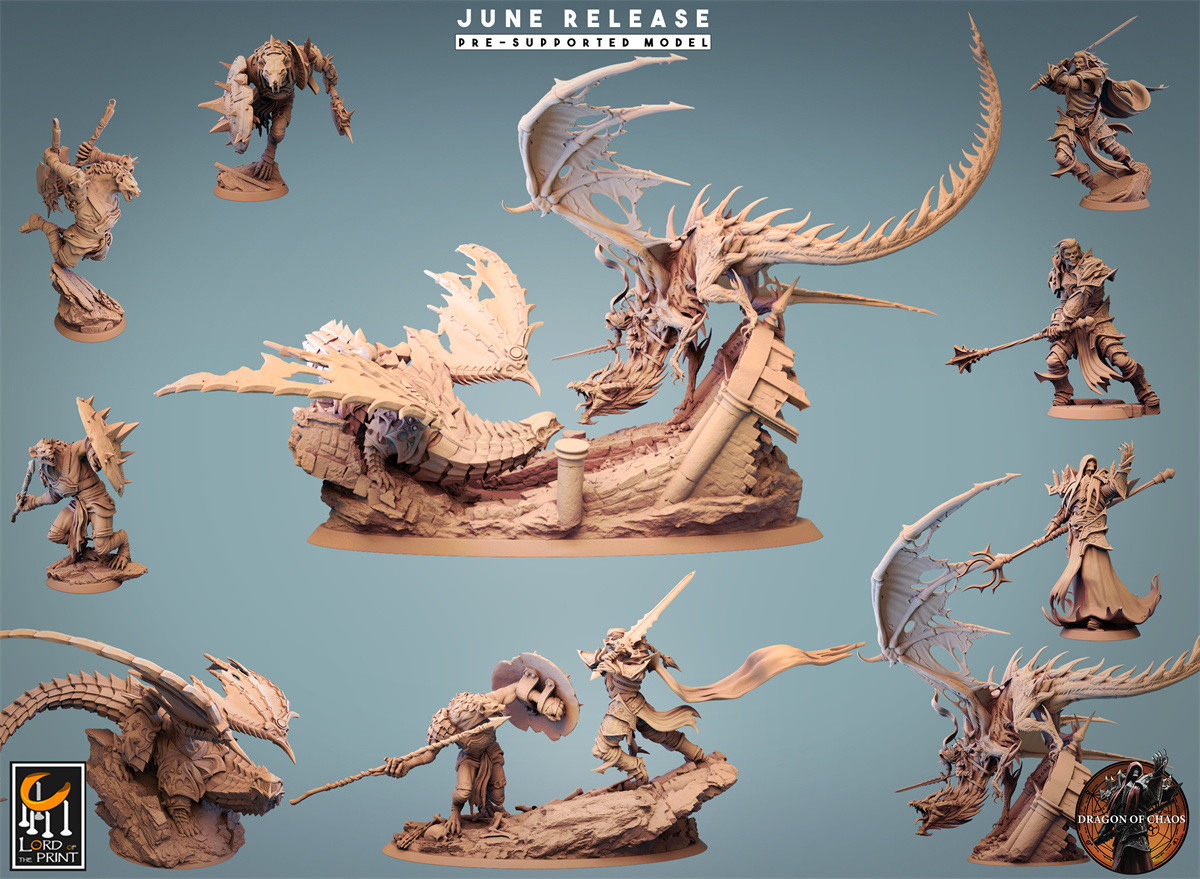 老鼠人 亡灵龙骑士 死灵法师 机甲龙 龙与地下城dnd跑团棋子模型