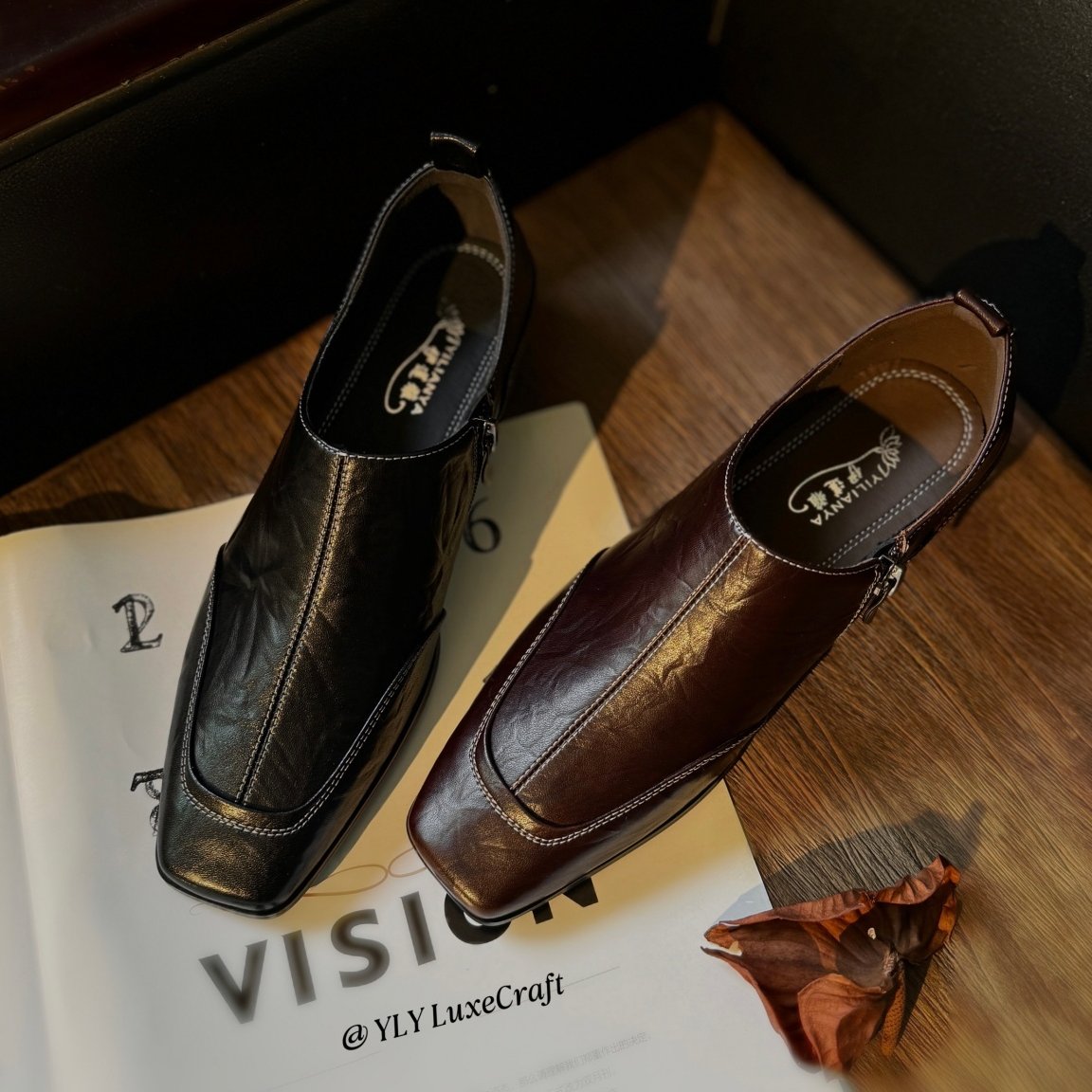 2071-3复古老钱风低跟深口单鞋女大码百搭粗跟通勤小皮鞋春季新款,女鞋,深口单鞋,淘宝优惠券,粉丝福利购,淘宝优惠卷