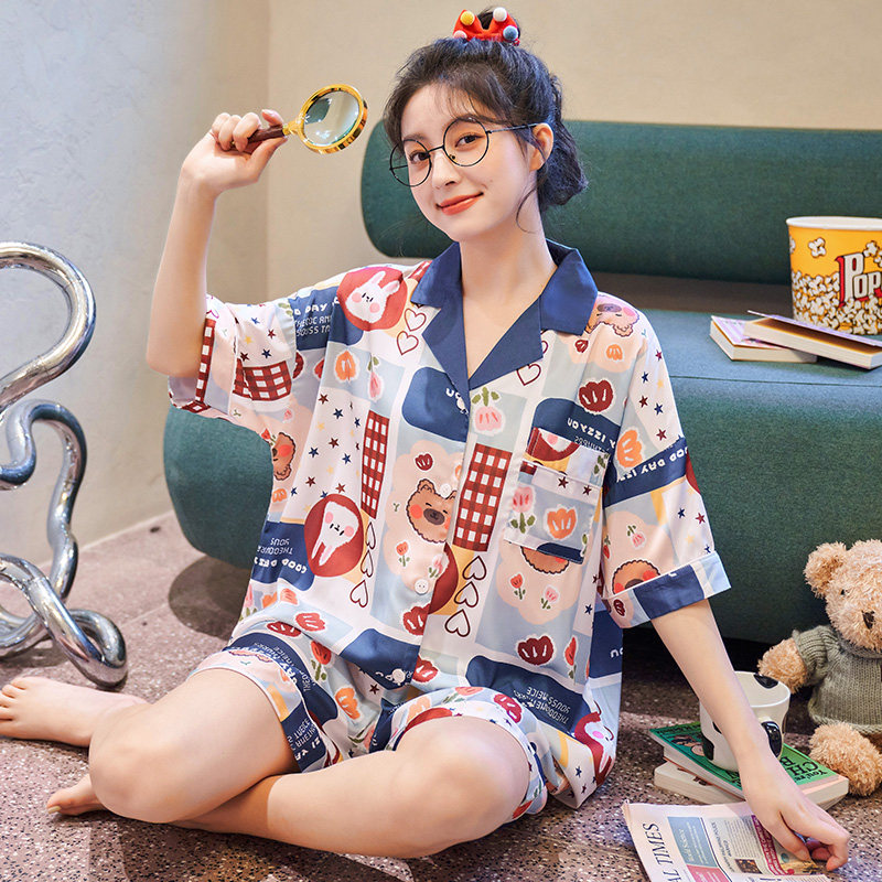 冰丝两件套短裤公主风卡通家居服