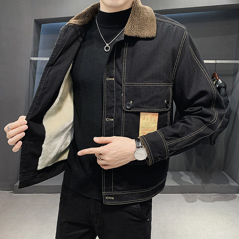 2023秋冬男士加绒加厚牛仔夹克外套男休闲印花外套B248-NZ16P140,男装夹克,电商B248