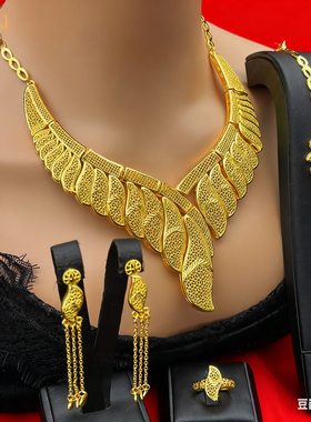 欧美新款现货cc镀非洲黄金项链套装 中东妇女潮流首饰 日韩配饰
