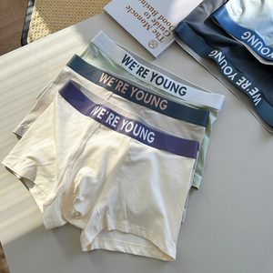 男士内裤潮流时尚5A抑菌A类棉莫代尔简约撞色质感男裤大码平角裤