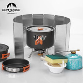 户外炉具挡风板露营卡式 炉挡风便携板燃气防风板折叠野炊防风罩