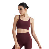 裸感U领瑜伽吊带文胸欧美健身背心外穿运动内衣女夏美背上衣