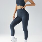 速干瑜伽服套装 女蜜桃提臀紧身健身裤 瑜伽裤 欧美无缝高腰裸感修身