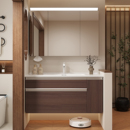 中古风ENF实木浴室柜组合卫生间洗漱台日式 陶瓷一体盆洗脸手池柜