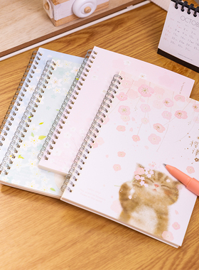 得力LA560笔记本子简约学生记事本a5考研小清新螺旋本练习本线圈