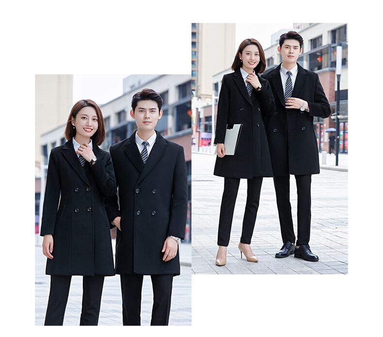 羊毛中长款OL呢子大衣厂家双排扣