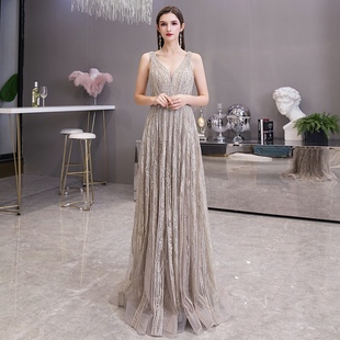 深V性感走秀气质年会新娘婚礼回门 高端重工主持修身 特价 2023新款