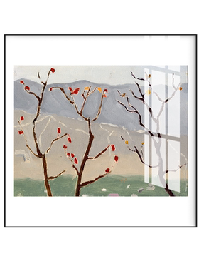 简约现代风树枝客厅沙发装饰画