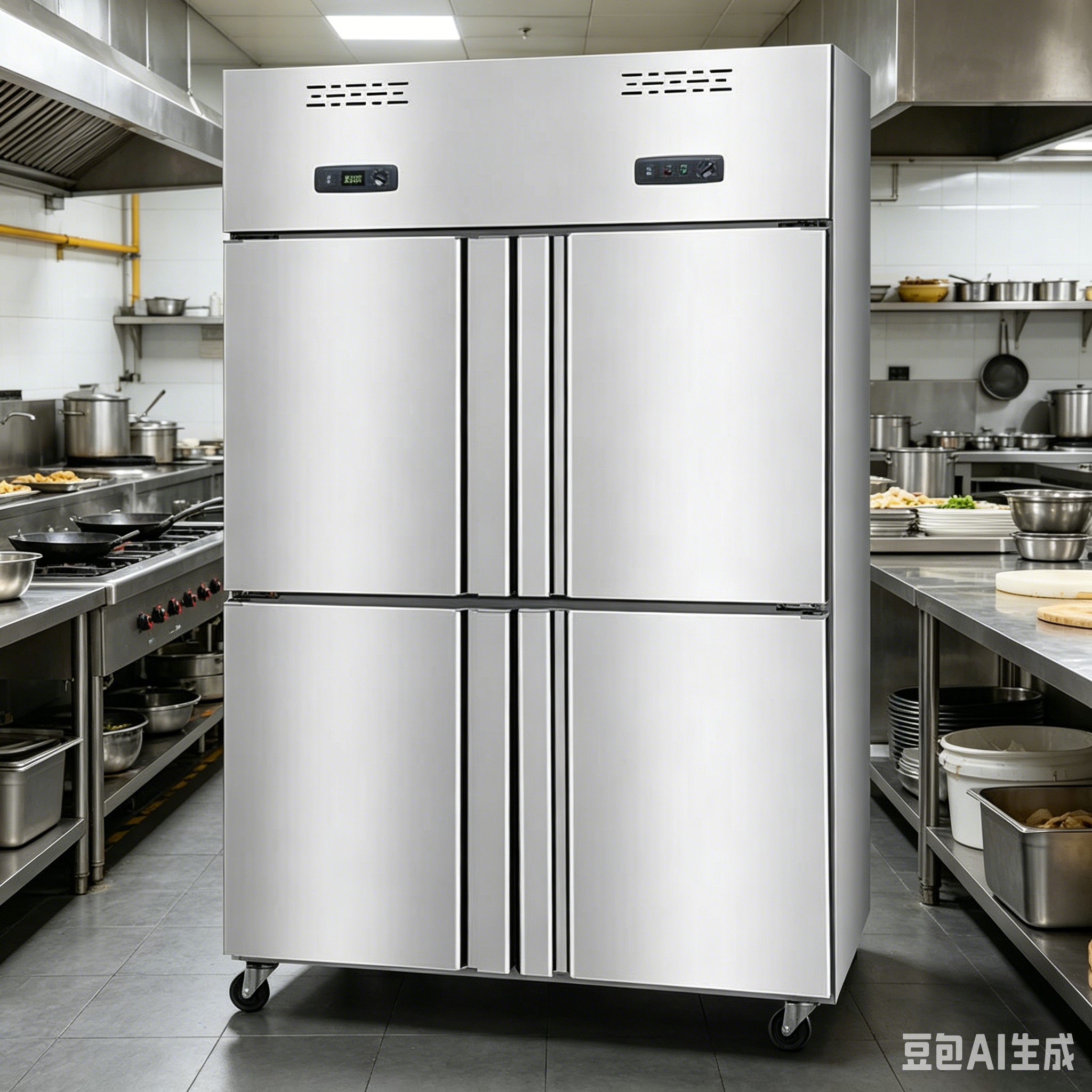 商用四门六门立式冰箱冷柜厨柜不锈钢大容量冷藏冷冻保鲜双温冷柜