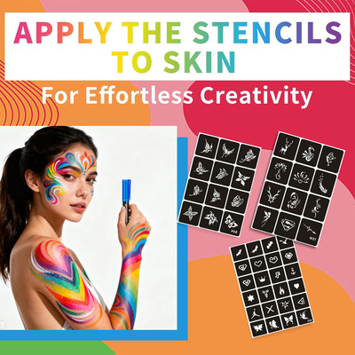 跨境热卖纹身马克笔人体彩绘临时纹身笔赠送纹身素描贴节日装扮