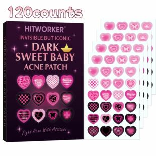 跨境 黑粉卡通心形痘痘贴甜酷风温和不刺激化妆可用48/120pcs