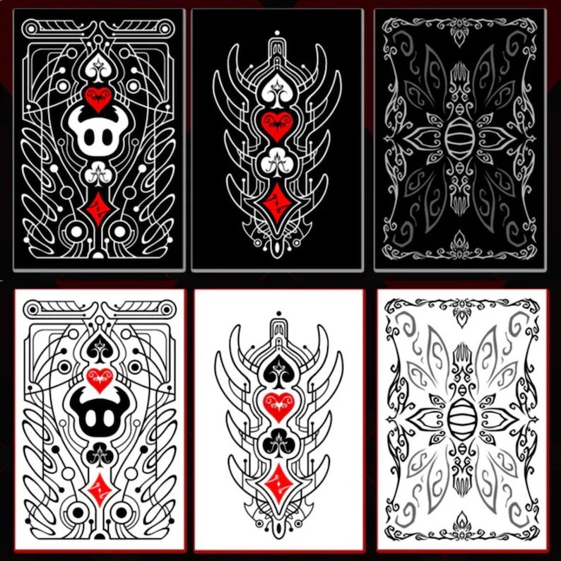 跨境Slugcatgo Hollow Knight Poker 空洞骑士主题扑克牌黑白设计
