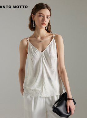 【拼接蕾丝吊带】吊带V领性感无袖上衣女夏季新款时尚百搭内搭