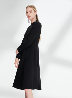 canto motto雾道 2023春夏新款优雅复古拼接蕾丝立领显瘦连衣裙