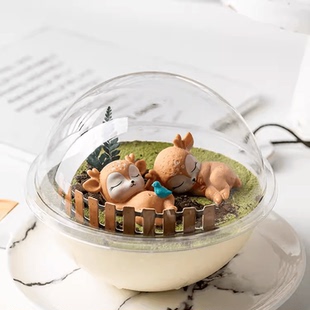 手提慕斯圆球蛋糕透明空心球波奇饭圣诞球透明球打包食品用包装盒