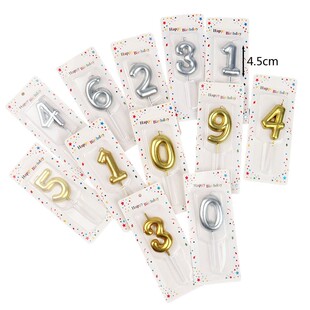 镀金色银色数字蜡烛 一周岁30天满月生日纪念日0-9派对蛋糕用蜡烛