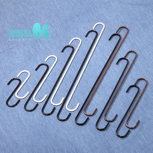铁艺挂钩黑白色服装店超粗钢筋钩