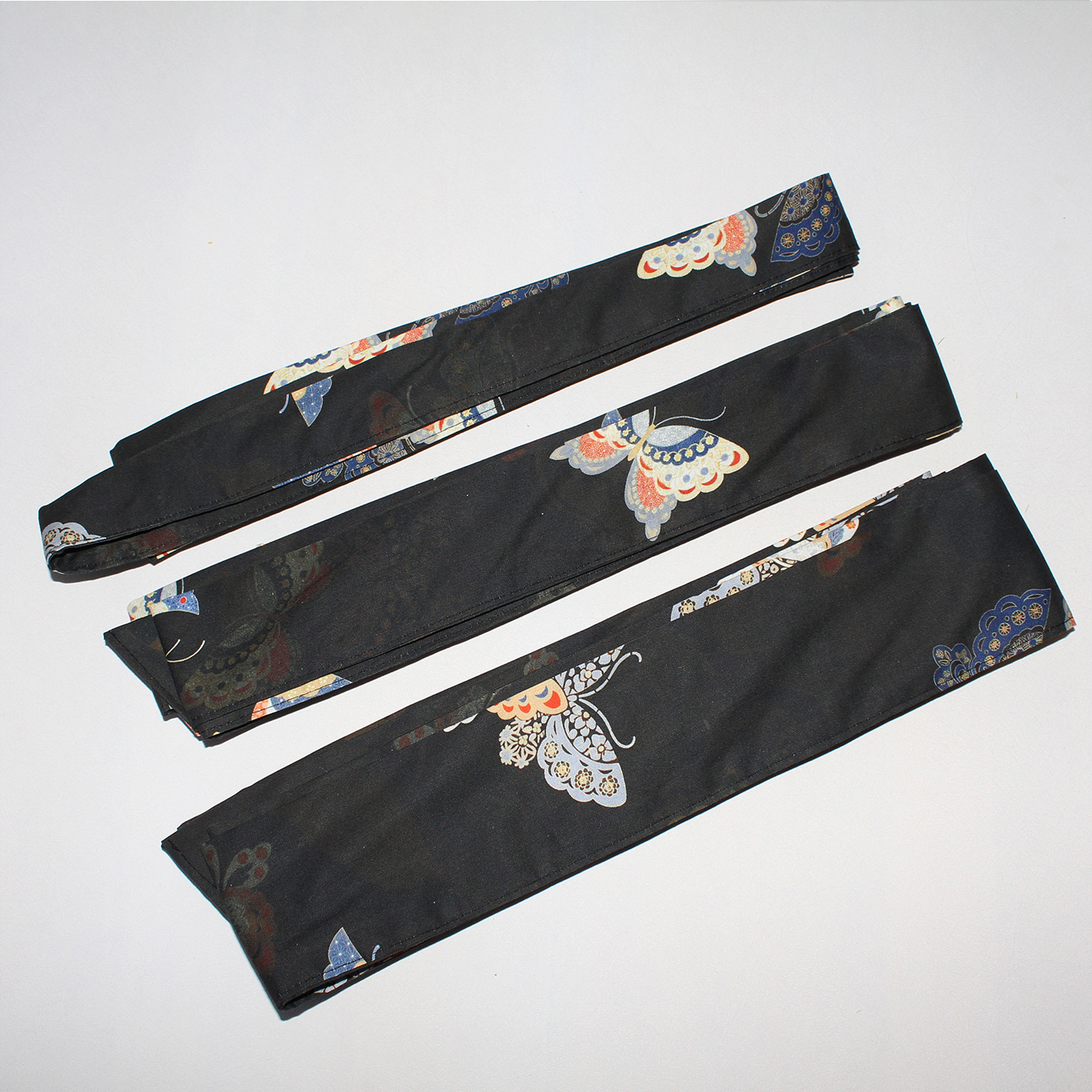 古风蝴蝶印花布条腰带黑色复古百搭道袍腰带国风腰封