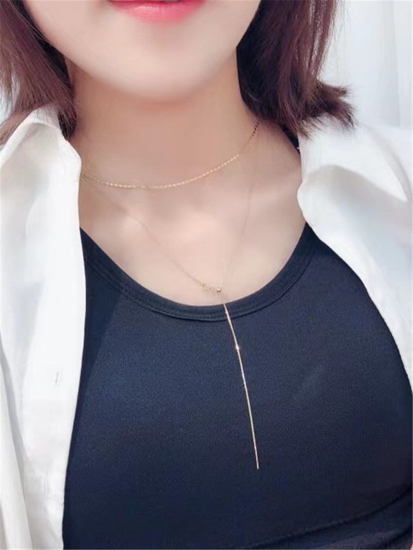 2023年新款韩国流行14K黄金项链女 超闪盒子链可调节万能中长项链