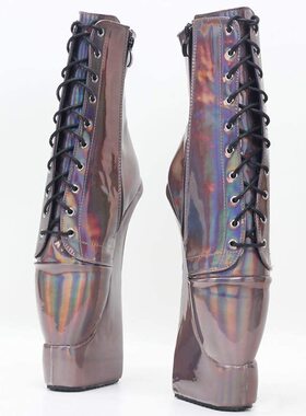 香槟金芭蕾马蹄跟短靴超高防水台性感荧光金属金色芭蕾女BLDG10XJ