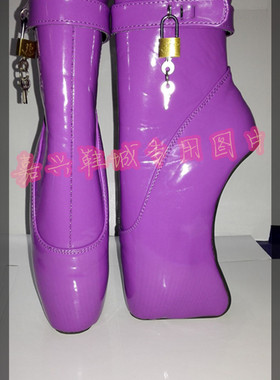 【嘉兴鞋城】性感骚紫色欧美时尚流行风尚芭蕾带跟短靴女BLDG00XZ