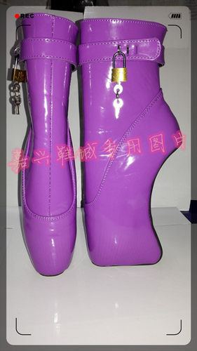【嘉兴鞋城】性感骚紫色欧美时尚流行风尚芭蕾带跟短靴女BLDG00XZ