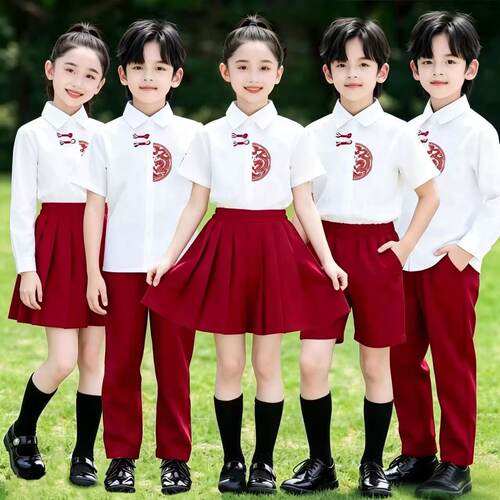 元旦儿童合唱演出服中小学生红歌比赛朗诵表演服幼儿园毕业照班服