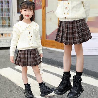 女童格子百褶裙半身裙春秋2025洋气儿童jk裙短裙秋女宝宝裙防走光