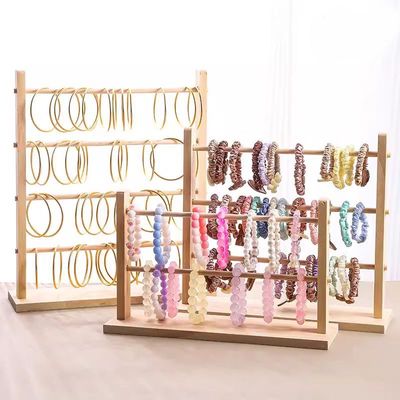 实木首饰展示架手链手串饰品挂架发饰头绳收纳架线圈手镯陈列道具