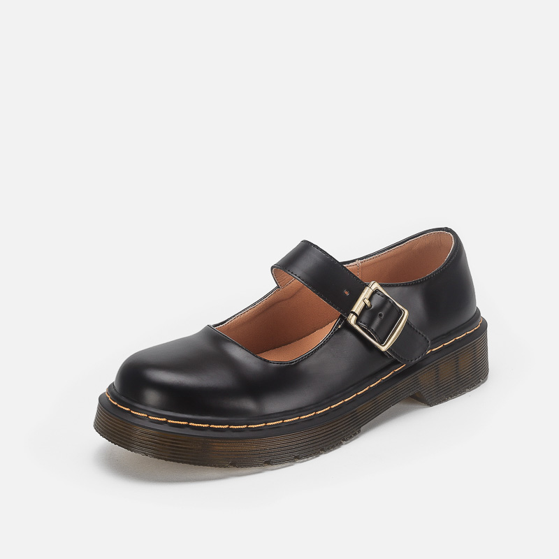 玛丽珍英伦风一字扣平底单鞋舒适