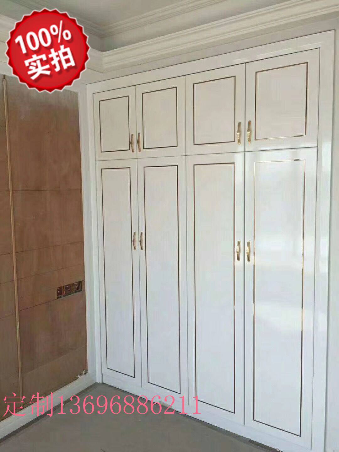 现代简约新中式铜条平开门整体衣柜定制全屋衣帽间生态定做 福州