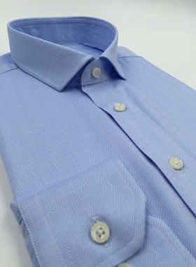 【Taylor Tailor】定制衬衫 男蓝色条纹商务衬衣定做 绣名字logo