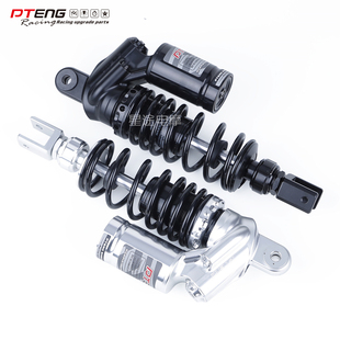 PT减震带气瓶290/330mm孔距预载阻尼三可调叉口圆口电动车后减震