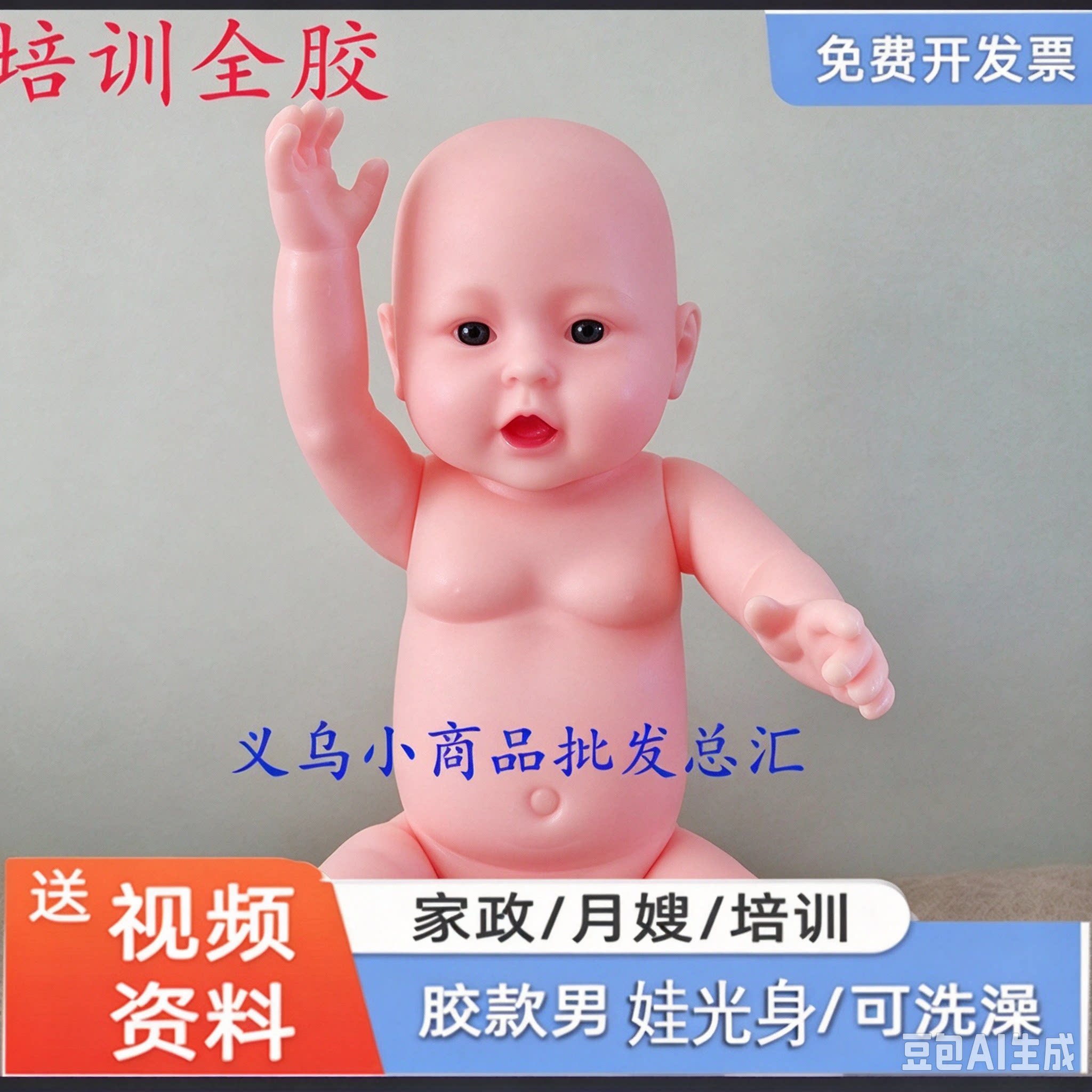 全胶塑料仿真娃娃软胶皮医用模具娃娃婴儿家政月嫂育婴师教具模型