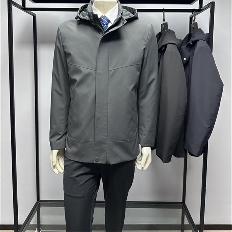 25年冬季白鸭绒脱卸男士羽绒服