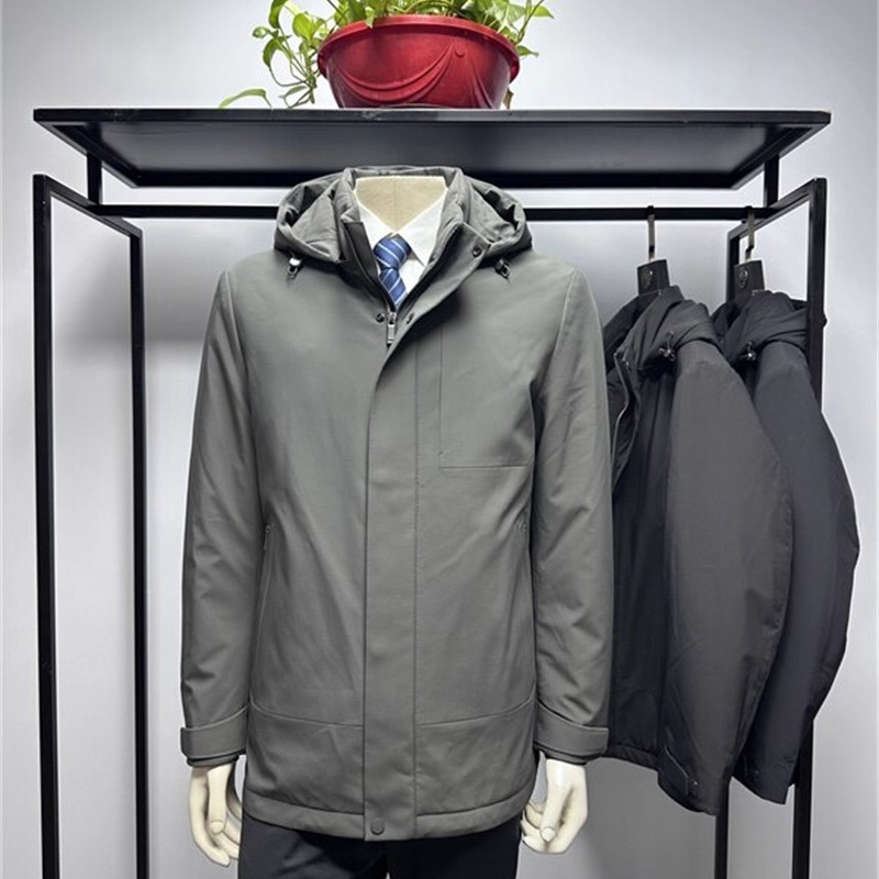 鹅绒纳米兔毛内胆可脱卸羽绒服