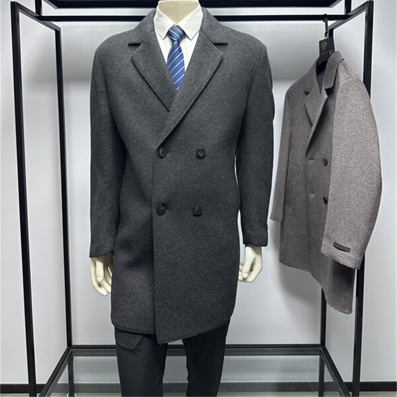 西装领修身中长款商务休闲冬季