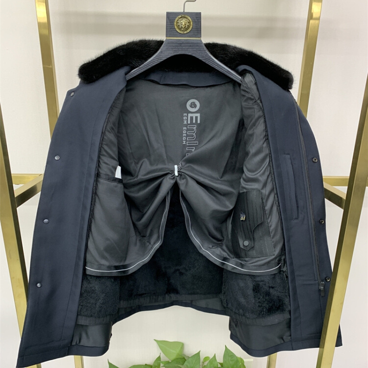 冬季男士水貂毛立领皮草