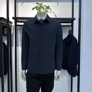 商务休闲翻领微皱面料男士 新品 夹克外套朗弈 四面弹春季 年轻时尚