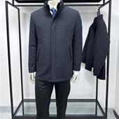 鹅绒内胆可脱卸水貂毛立领商务休闲冬季 保暖中长男士 鹅绒服铭盛缘