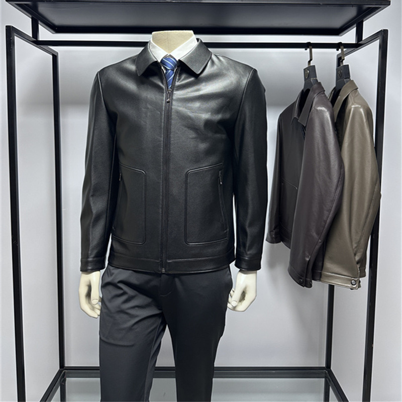 高皮质pu革25年秋季新品皮衣