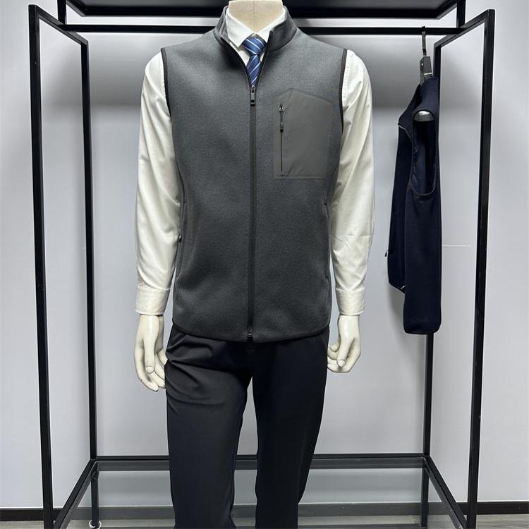 25春季新品拉链门襟男士毛呢马甲