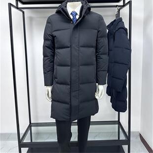 厚款冬季商务休闲长款可脱卸帽子白鸭绒内胆男士羽绒服外套铭盛缘