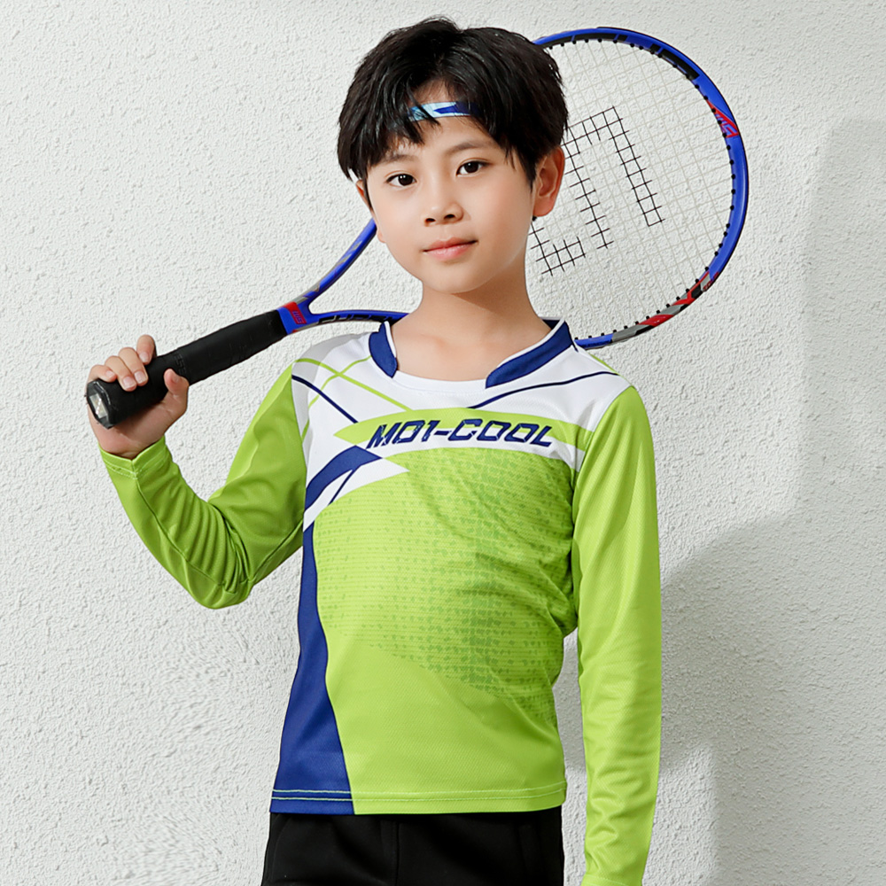 儿童羽毛球服男童女童长袖上衣速干运动服学生秋冬乒乓球服队服